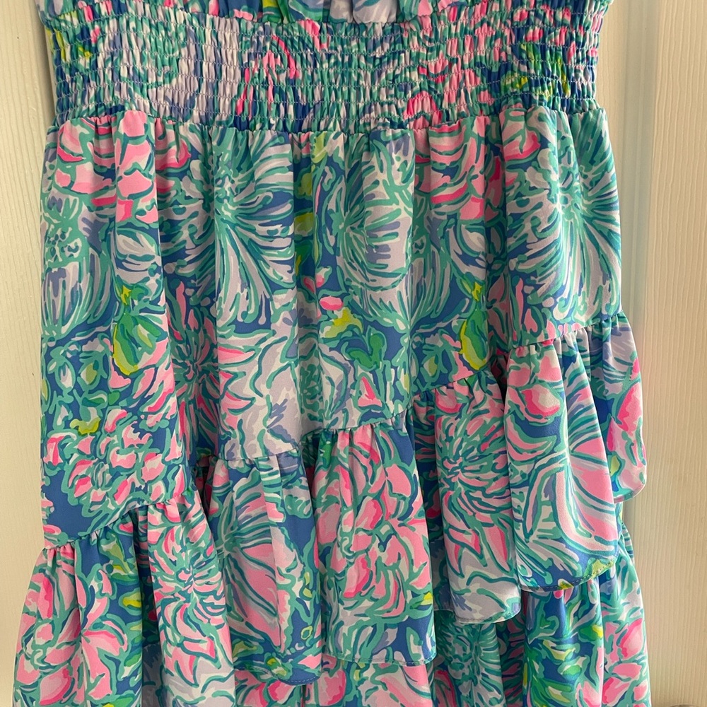 Lilly Pulitzer Blue and Pink Floral Mini Dress - Picture 7 of 7